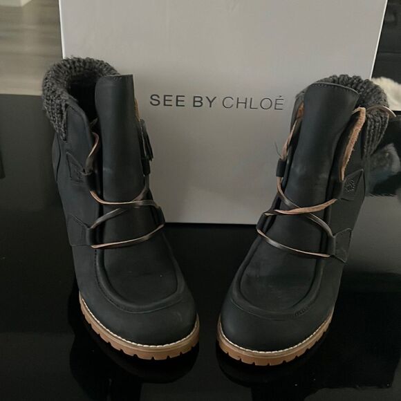 SEE By Chloe leather ankle boots 38 - Picture 1 of 11